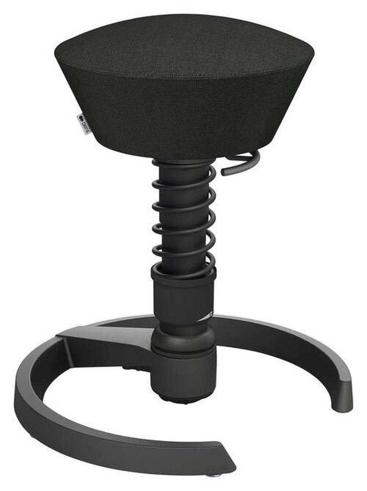 BÜROHOCKER Wollmischung mel. Schwarz  - Schwarz, Basics, Textil/Metall (55/45,66/55cm) - Aeris