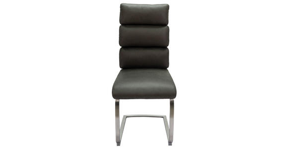 SCHWINGSTUHL in Edelstahl Webstoff - Edelstahlfarben/Grau, Design, Textil/Metall (47/106/63cm) - Novel