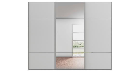SCHWEBETÜRENSCHRANK 301/223/68 cm 3-türig Grau - Chromfarben/Grau, KONVENTIONELL, Glas/Holzwerkstoff (301/223/68cm) - Novel