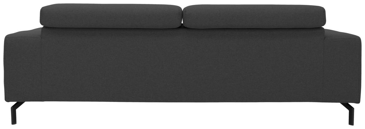 3-SITZER-SOFA Webstoff Grau  - Schwarz/Grau, Design, Textil/Metall (238/79/104cm) - MID.YOU