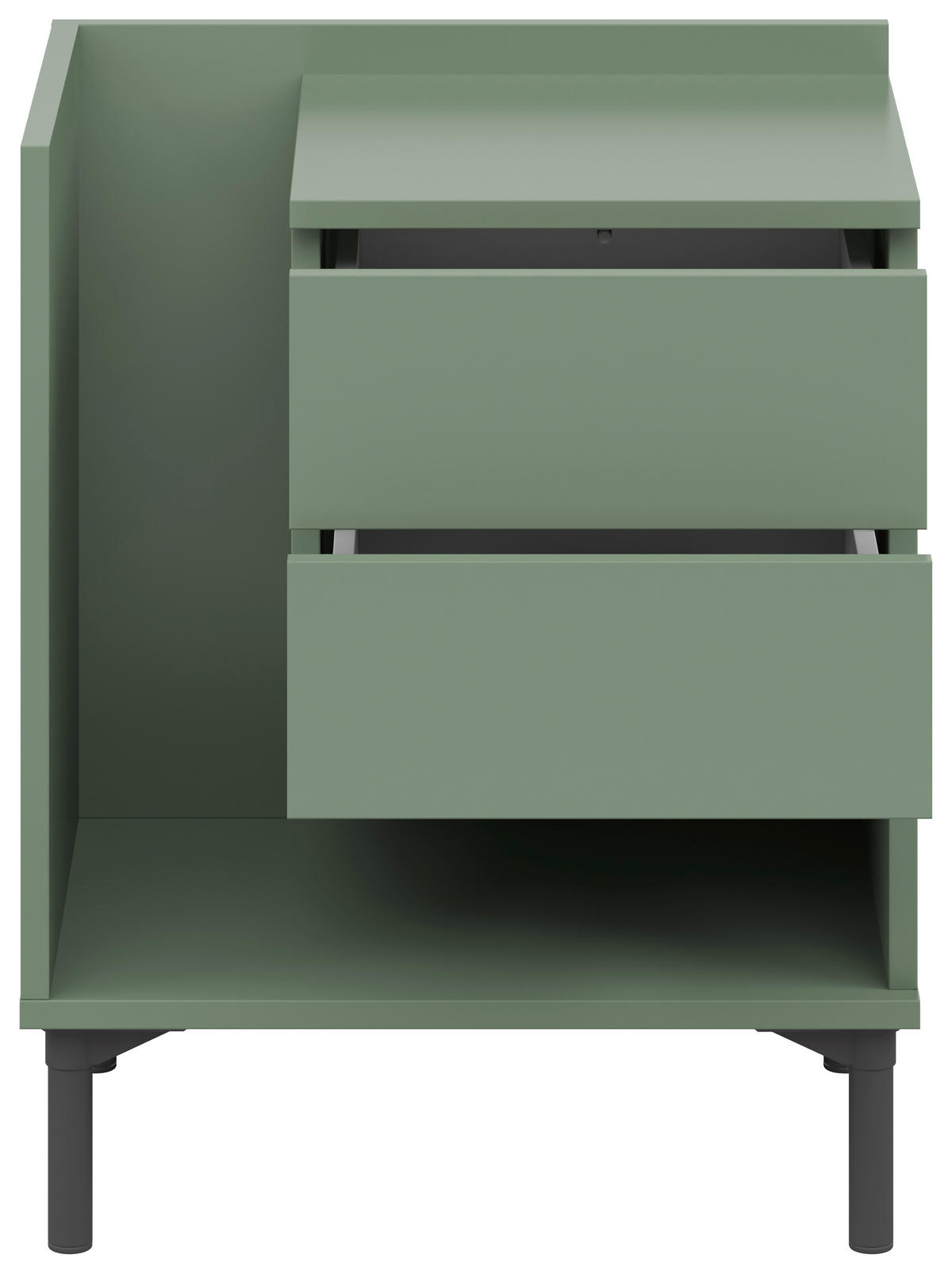 NACHTKÄSTCHEN 50/62/38 cm  in Salbeigrün  - Salbeigrün/Graphitfarben, Design, Holzwerkstoff/Kunststoff (50/62/38cm) - Lomoco