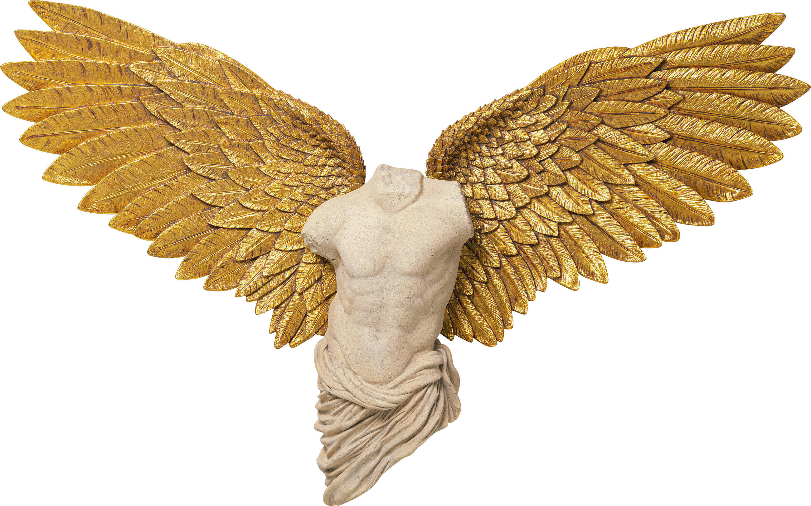 SKULPTUR - Goldfarben/Weiß, Kunststoff (208/136/26,5cm) - Kare-Design