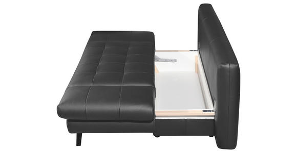 SCHLAFSOFA Anthrazit Echtleder - Anthrazit/Schwarz, Design, Leder/Metall (209/94/94cm) - Novel