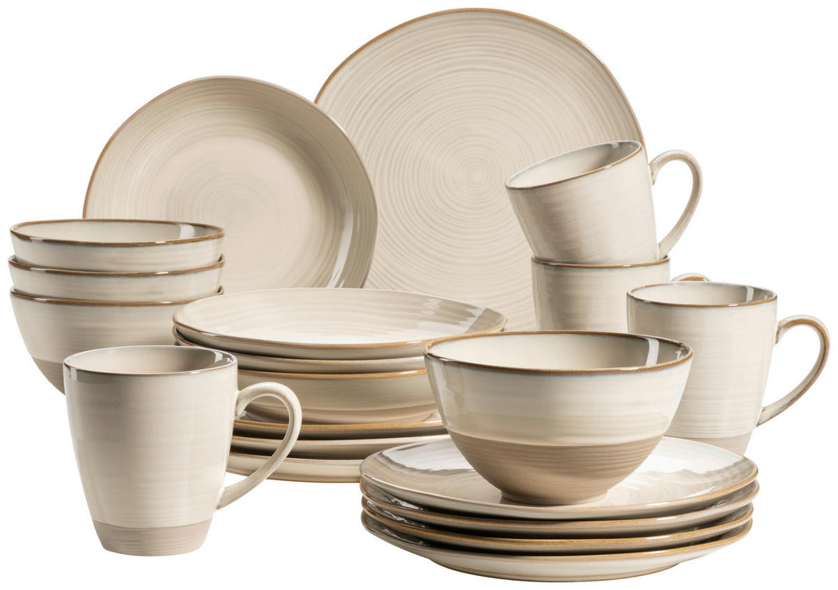 KOMBISERVICE NOTTINGHAM Beige 20-teilig 4 Personen  - Beige, Basics, Keramik - Mäser