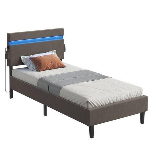 ČALÚNENÁ POSTEĽ, 90/200 cm tmavosivá - čierna/tmavosivá, Basics, kov/drevo (90/200cm) - Boxxx