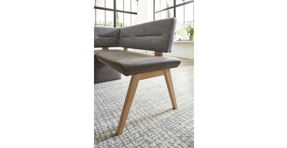 ECKBANK Flachgewebe Asteiche Hartholz Grau, Eichefarben - Eichefarben/Grau, KONVENTIONELL, Holz/Textil (172/132cm) - Venda