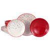 SERVIS Joy Rot-bunt 12 delar  - röd/cremefärgad, Basics, keramik - Creatable