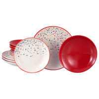SERVIS Joy Rot-bunt 12 delar  - röd/cremefärgad, Basics, keramik - Creatable