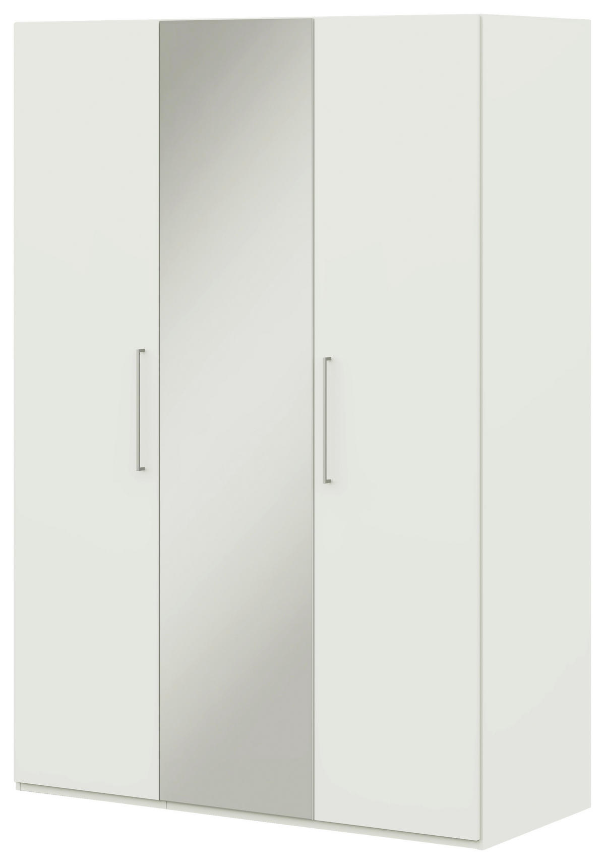 KLEIDERSCHRANK in Weiss  - Weiss/Edelstahlfarben, Design, Glas/Holzwerkstoff (151,3/213,6/59,3cm) - Cantus