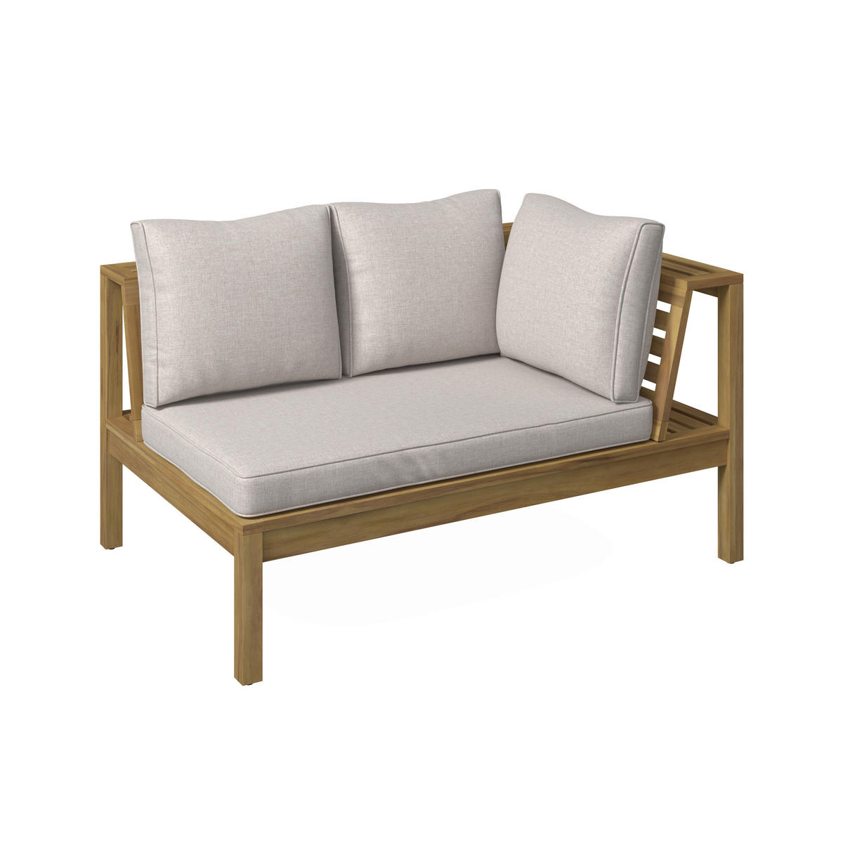 LOUNGEGARNITUR  240/160 cm   - Akaziefarben/Grau, Modern, Holz/Kunststoff (240/160cm) - Gardenson