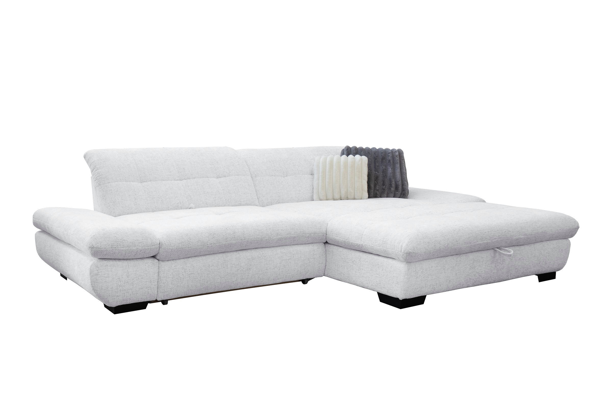 SAROKGARNITÚRA textil fehér  - fekete/fehér, Basics, textil/fém (290/198cm) - Xora