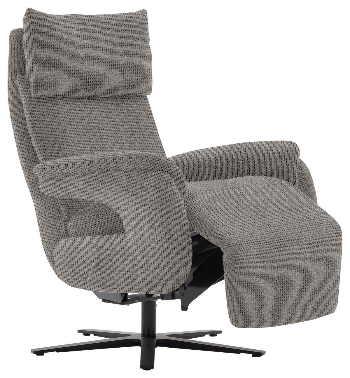 FERNSEHSESSEL in Struktur Dunkelgrau  - Dunkelgrau/Schwarz, MODERN, Textil/Metall (73/113-117/85cm) - Cantus