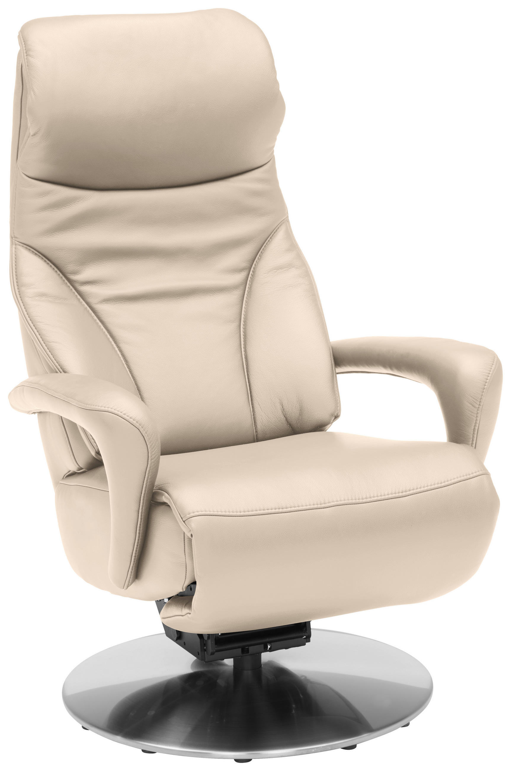 RELAXSESSEL in Leder Hellbraun, Beige  - Hellbraun/Edelstahlfarben, Design, Leder/Metall (75/117/88cm) - Dieter Knoll
