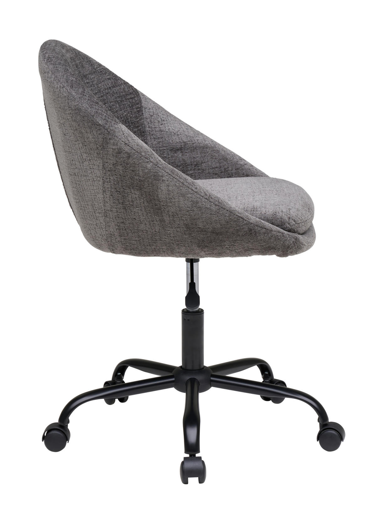 VRTLJIVI STOL kovina, tekstil siva, bela  - siva/črna, Moderno, kovina/umetna masa (62/79/87/61cm) - MID.YOU