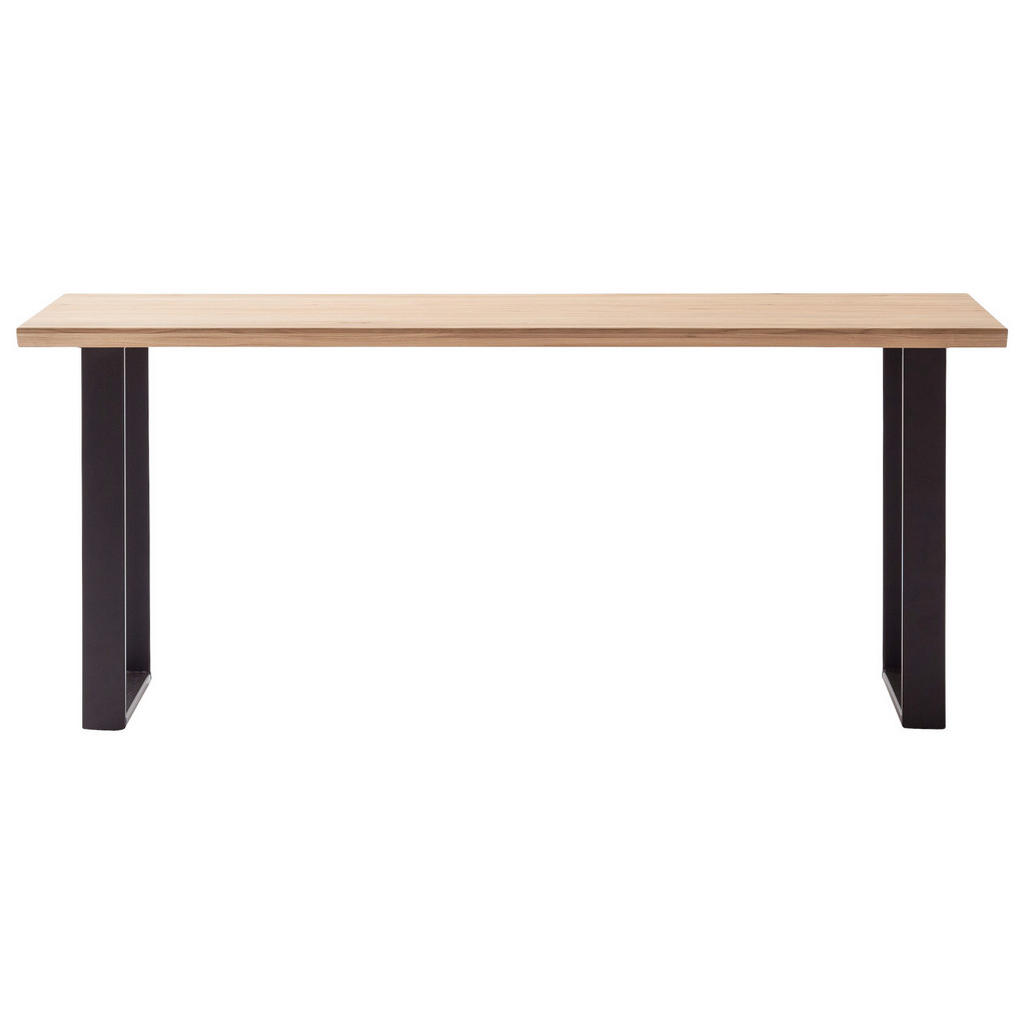 Thumbnail - Linea Natura Schreibtisch, Holz, Metall, Asteiche, massiv, rechteckig, U-Form, 80x76x180 cm, Arbeitszimmer, Schreibtisch...