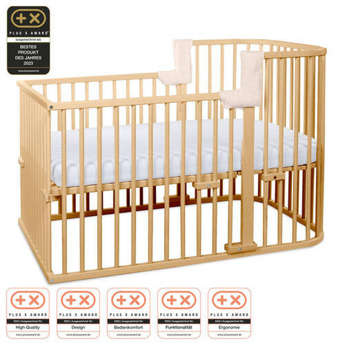 GITTERBETT  95/94/79 cm   - Buchefarben/Naturfarben, Basics, Holz (95/94/79cm) - Babybay