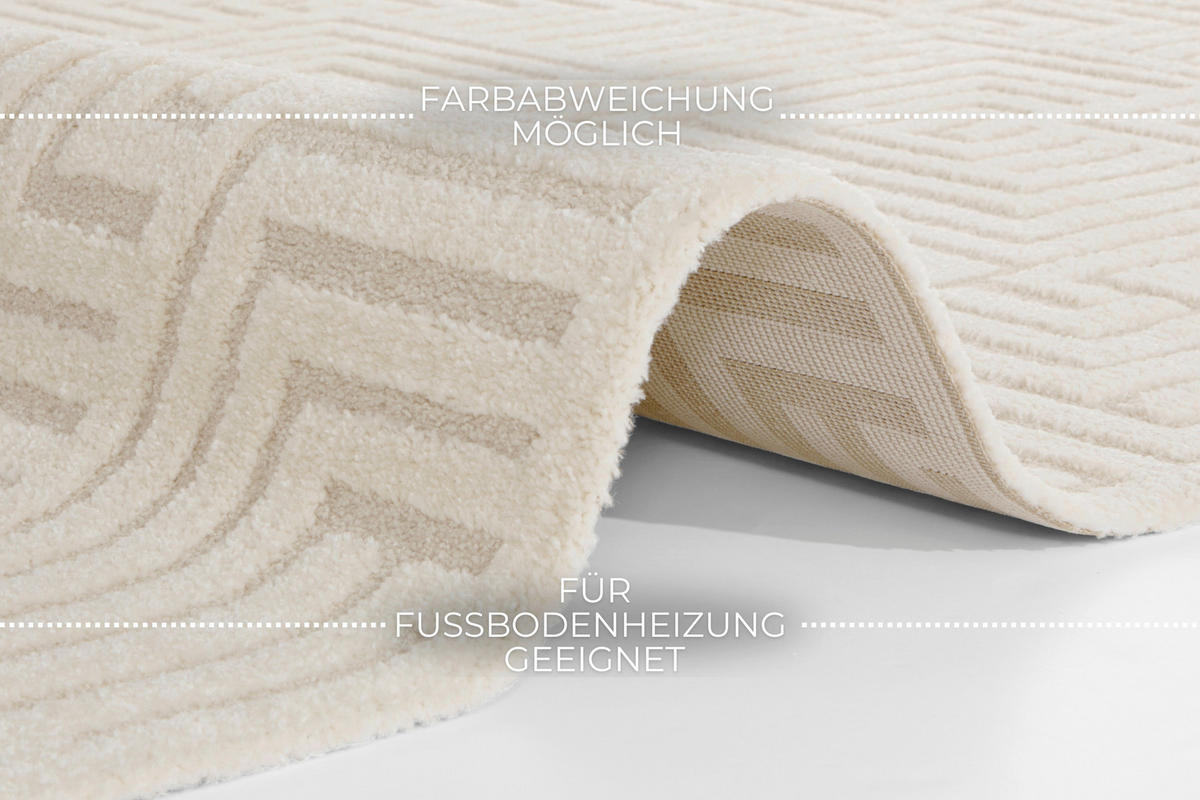 HOCHFLORTEPPICH 80/150 cm New York Creme  - Creme, Basics, Kunststoff/Textil (80/150cm) - Hanse Home