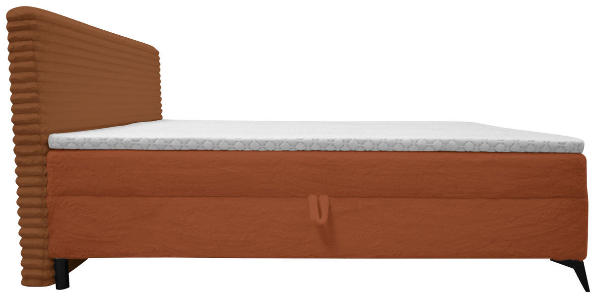 BOXBETT 160/200 cm  in Rostfarben  - Rostfarben/Schwarz, Design, Holz/Holzwerkstoff (160/200cm) - Xora