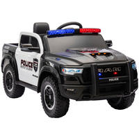 ELEKTRO-KINDERAUTO RAM 1500 POLICE TRUCK Schwarz, Weiß  - Schwarz/Weiß, KONVENTIONELL, Kunststoff/Metall (119/68/57cm)