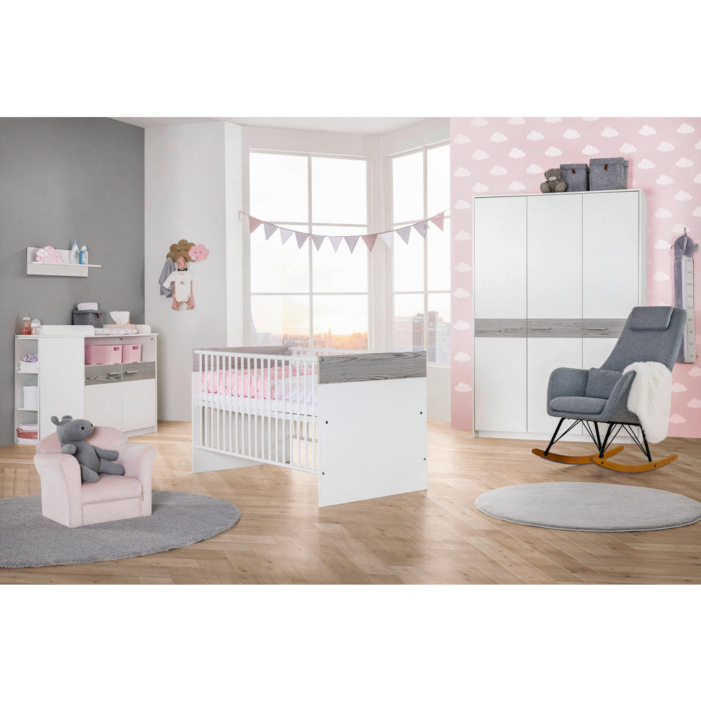 Thumbnail - My Baby Lou Babykleiderschrank Spring, Weiß, Pinien, Holzwerkstoff, 2 Fächer, 135x195x53 cm, Babymöbel, Babykleiderschra...