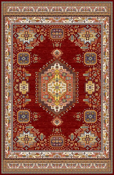 VÄVD MATTA 200/300 cm ABADEH ROT  - röd, Lifestyle, textil (200/300cm) - Cazaris