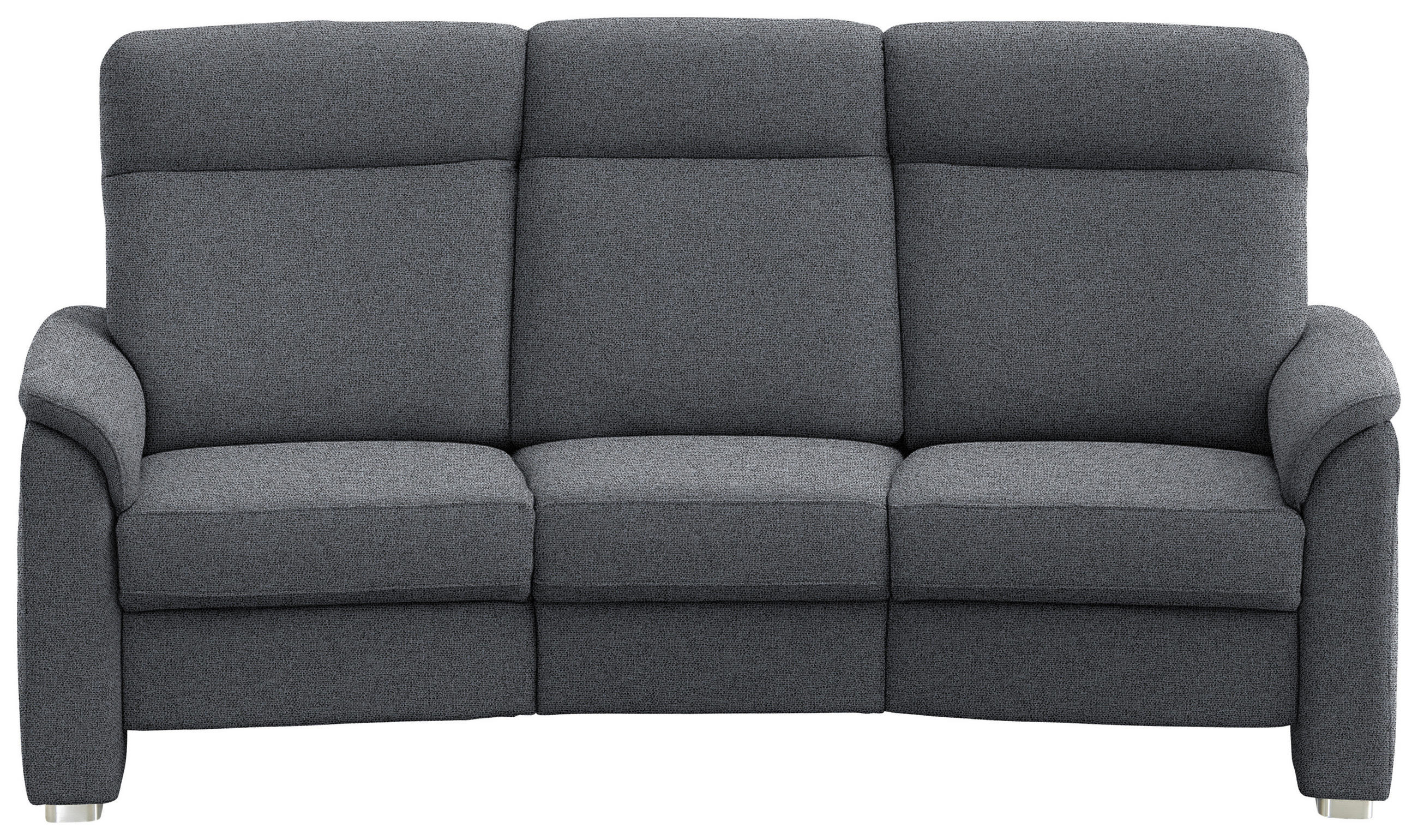 TRAPEZSOFA Flachgewebe Anthrazit  - Anthrazit/Alufarben, Konventionell, Textil/Metall (218/107/103cm) - Beldomo Comfort