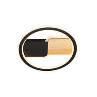 STROPNÉ LED SVIETIDLO, 30/6 cm  - čierna/biela, Lifestyle, kov/drevo (30/6cm) - Novel