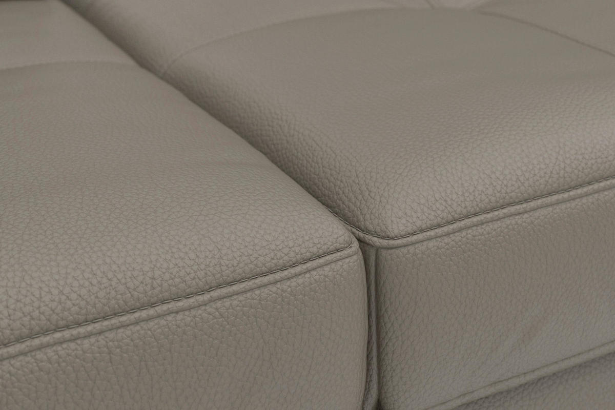 SEDACÍ SOUPRAVA, kůže, šedá - šedá/černá, Basics, kov/textil (176/363/223cm) - Sit & More