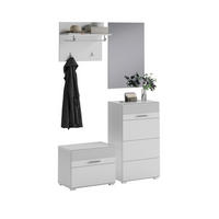 GARDEROBE 4-teilig  in 115/197/37 cm  - Weiß Hochglanz/Weiß, Design, Holzwerkstoff (115/197/37cm) - MID.YOU