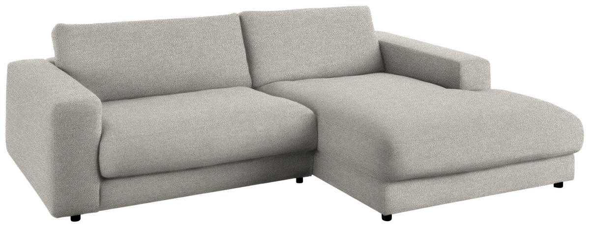ECKSOFA in Flachgewebe Hellgrau  - Hellgrau/Schwarz, Design, Kunststoff/Textil (270/190cm) - Lomoco