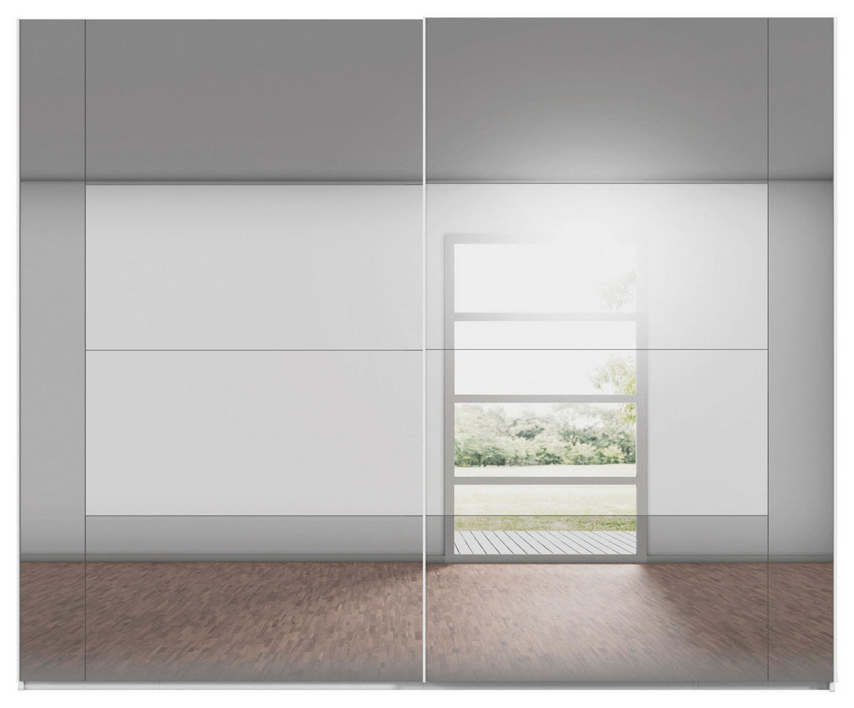 SCHWEBETÜRENSCHRANK 271/223/68 cm 2-türig Weiß  - Weiß, Design, Glas/Holzwerkstoff (271/223/68cm) - Xora