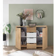 SIDEBOARD  in 135/89/40 cm  - Eichefarben/Schwarz, KONVENTIONELL, Holzwerkstoff/Kunststoff (135/89/40cm) - Carryhome