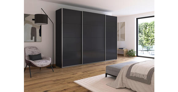 SCHWEBETÜRENSCHRANK  in Grau  - Alufarben/Grau, KONVENTIONELL, Holzwerkstoff/Metall (315/229/62cm) - Xora
