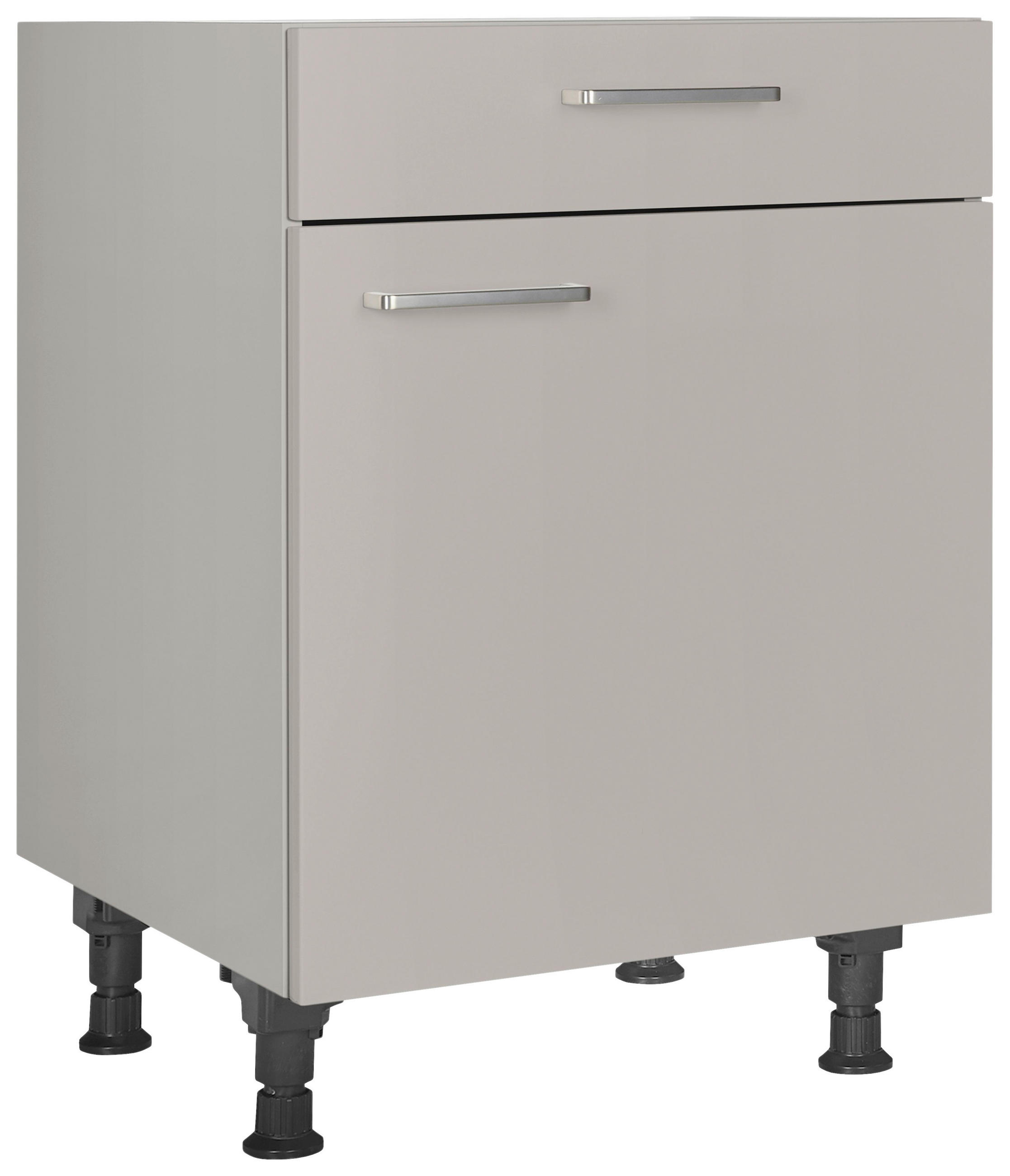 SCHUBKASTENUNTERSCHRANK 60/87/56 cm  in Grau  - Edelstahlfarben/Grau, MODERN, Holzwerkstoff/Metall (60/87/56cm) - Nobilia