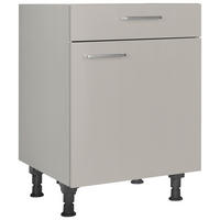 SCHUBKASTENUNTERSCHRANK 60/87/56 cm  in Grau  - Edelstahlfarben/Grau, MODERN, Holzwerkstoff/Metall (60/87/56cm) - Nobilia