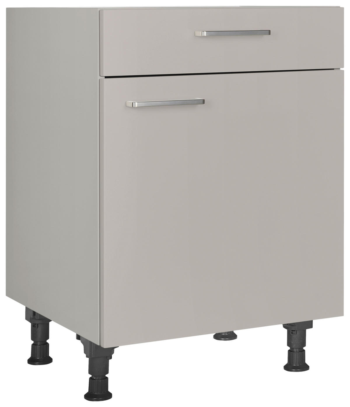 SCHUBKASTENUNTERSCHRANK 60/87/56 cm  in Grau  - Edelstahlfarben/Grau, MODERN, Holzwerkstoff/Metall (60/87/56cm) - Nobilia