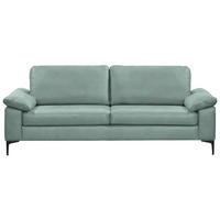 2,5-SITZER  in Echtleder Hellblau   - Schwarz/Hellblau, Design, Leder/Metall (204/83/97cm) - Schöner Wohnen