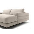 ECKSOFA  in Flachgewebe Beige  253/177 cm  - Beige/Schwarz, Design, Textil/Metall (253/177cm) - Dieter Knoll