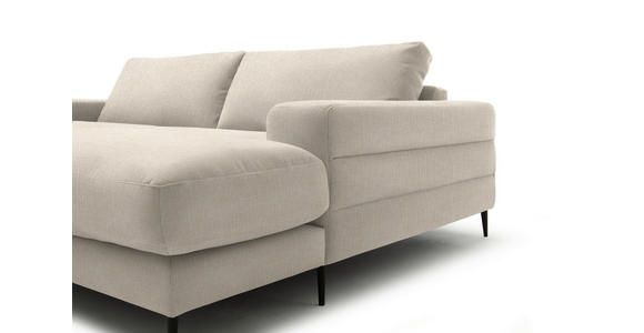 ECKSOFA  in Flachgewebe Beige  253/177 cm  - Beige/Schwarz, Design, Textil/Metall (253/177cm) - Dieter Knoll