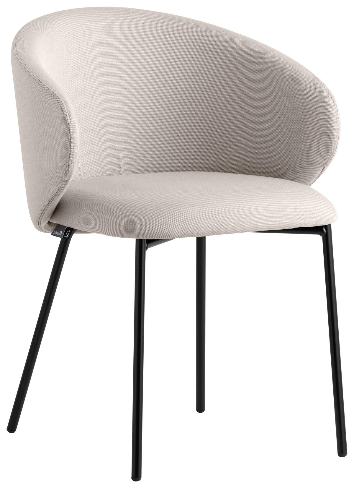 GARTENSTUHL-SET Edelstahl Schwarz, Sandfarben  - Sandfarben/Schwarz, Basics, Textil/Metall (55/76/56cm) - Connubia 