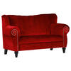 2-SITZER-SOFA Chenille Rot  - Rot/Schwarz, Design, Holz/Textil (168/96/75cm)