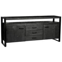 SIDEBOARD Norris 180/80/43 cm 3 Schublade(n)  - Schwarz, Basics, Holz/Metall (180/80/43cm) - Livetastic