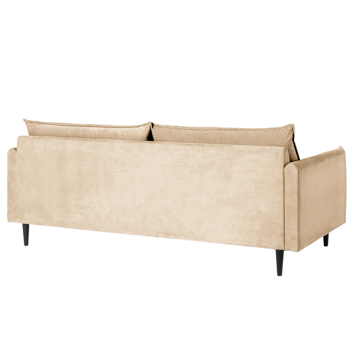 3-SITZER-SOFA JULI in Samt Beige  - Beige/Schwarz, Design, Holz/Textil (203/86/100cm) - P & B