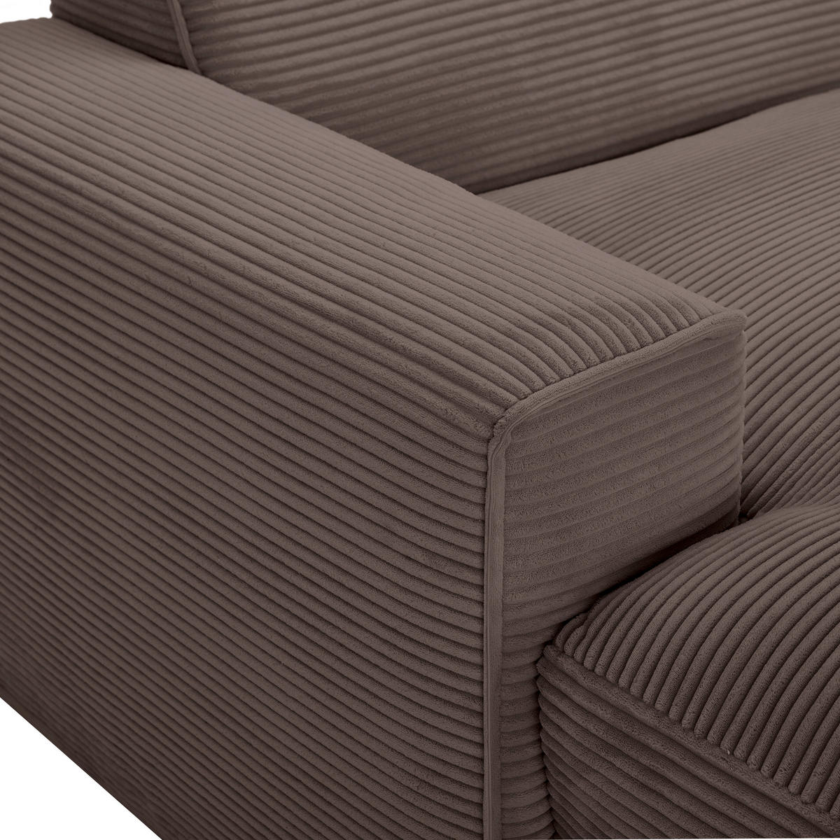 ECKSOFA Mokka Cord  - Schwarz/Mokka, Design, Kunststoff/Textil (196/303cm) - Livetastic