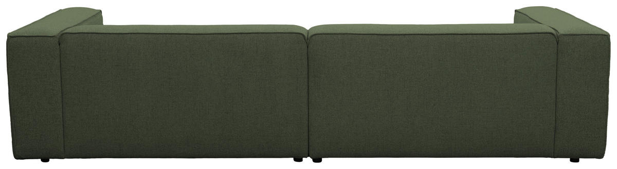 ECKSOFA Dunkelgrün Chenille Rücken echt  - Dunkelgrün/Schwarz, MODERN, Kunststoff/Textil (185/296cm) - Hom`in
