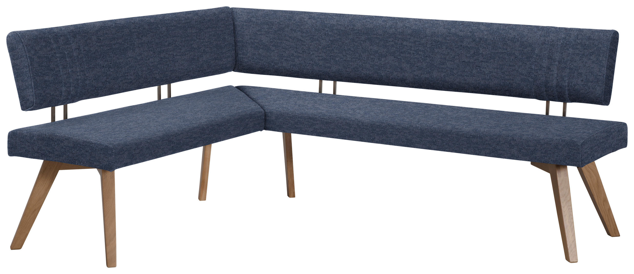 ECKBANK 160/170 cm  in Dunkelblau, Wildeiche  - Wildeiche/Eichefarben, Design, Holz/Textil (160/170cm) - Venda