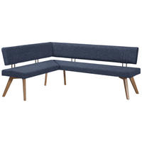 ECKBANK 180/190 cm  in Dunkelblau, Wildeiche  - Wildeiche/Eichefarben, Design, Holz/Textil (180/190cm) - Venda