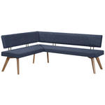 ECKBANK 160/170 cm  in Dunkelblau, Wildeiche  - Wildeiche/Eichefarben, Design, Holz/Textil (160/170cm) - Venda