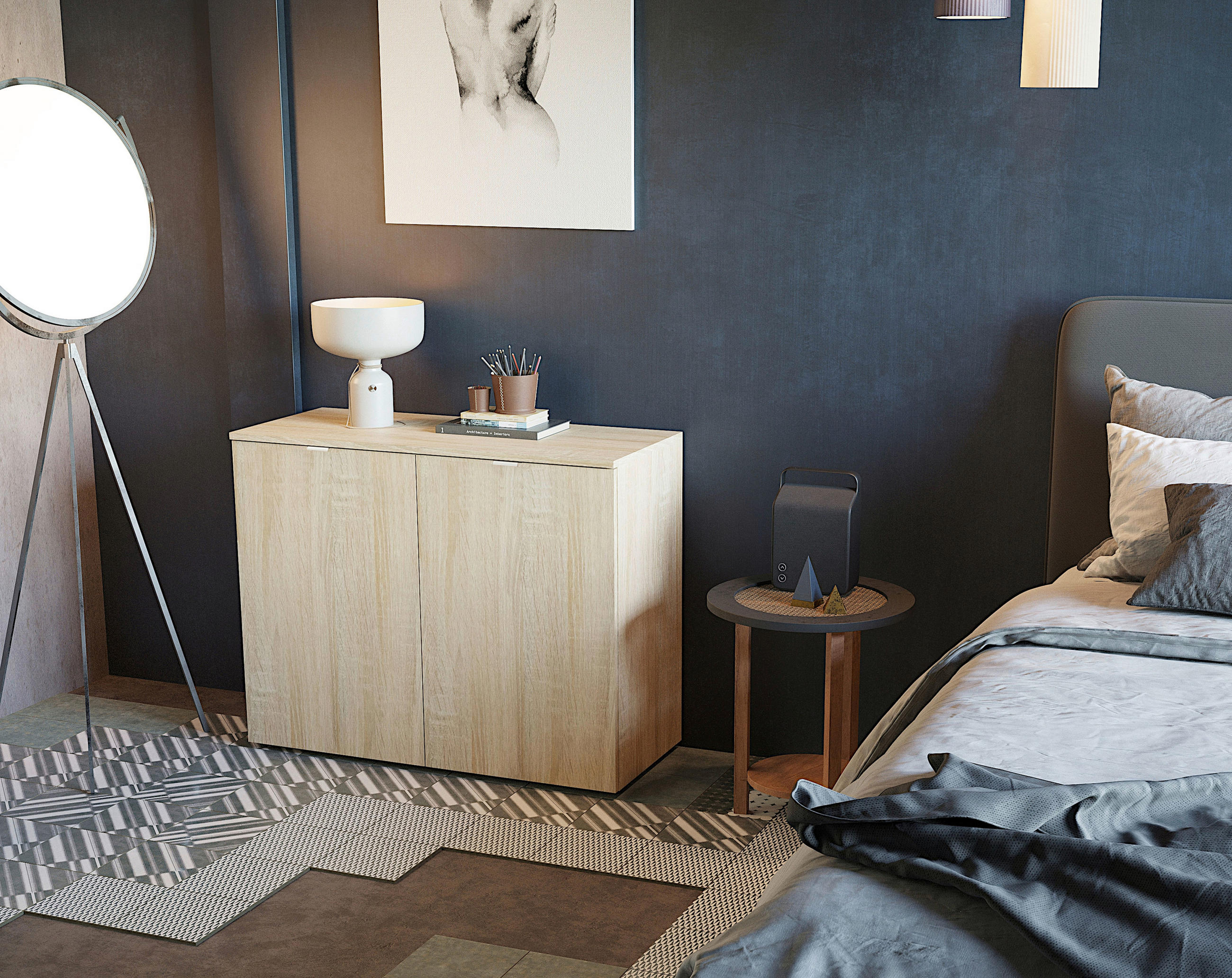 KOMMODE 100/80/42 cm  - Chromfarben/Schwarz, Basics, Holzwerkstoff/Kunststoff (100/80/42cm) - Xora