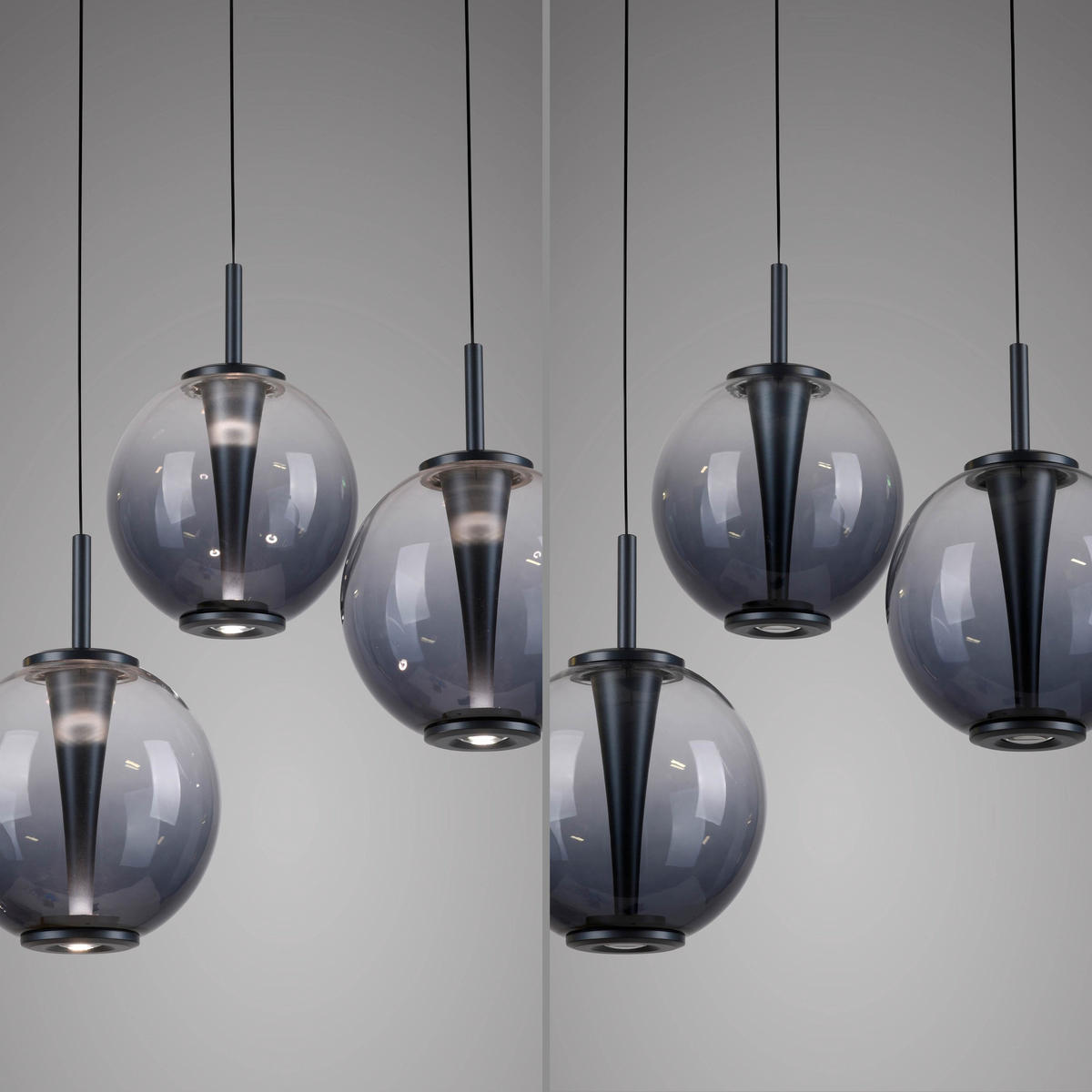 LED-PENDELLEUCHTE 50/50/240 cm   - Grau, Trend, Glas/Metall (50/50/240cm) - Neuhaus PURE